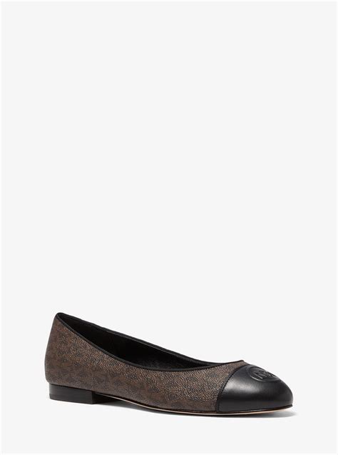 dylyn boots michael kors|Dylyn Logo Leather Ballet Flat .